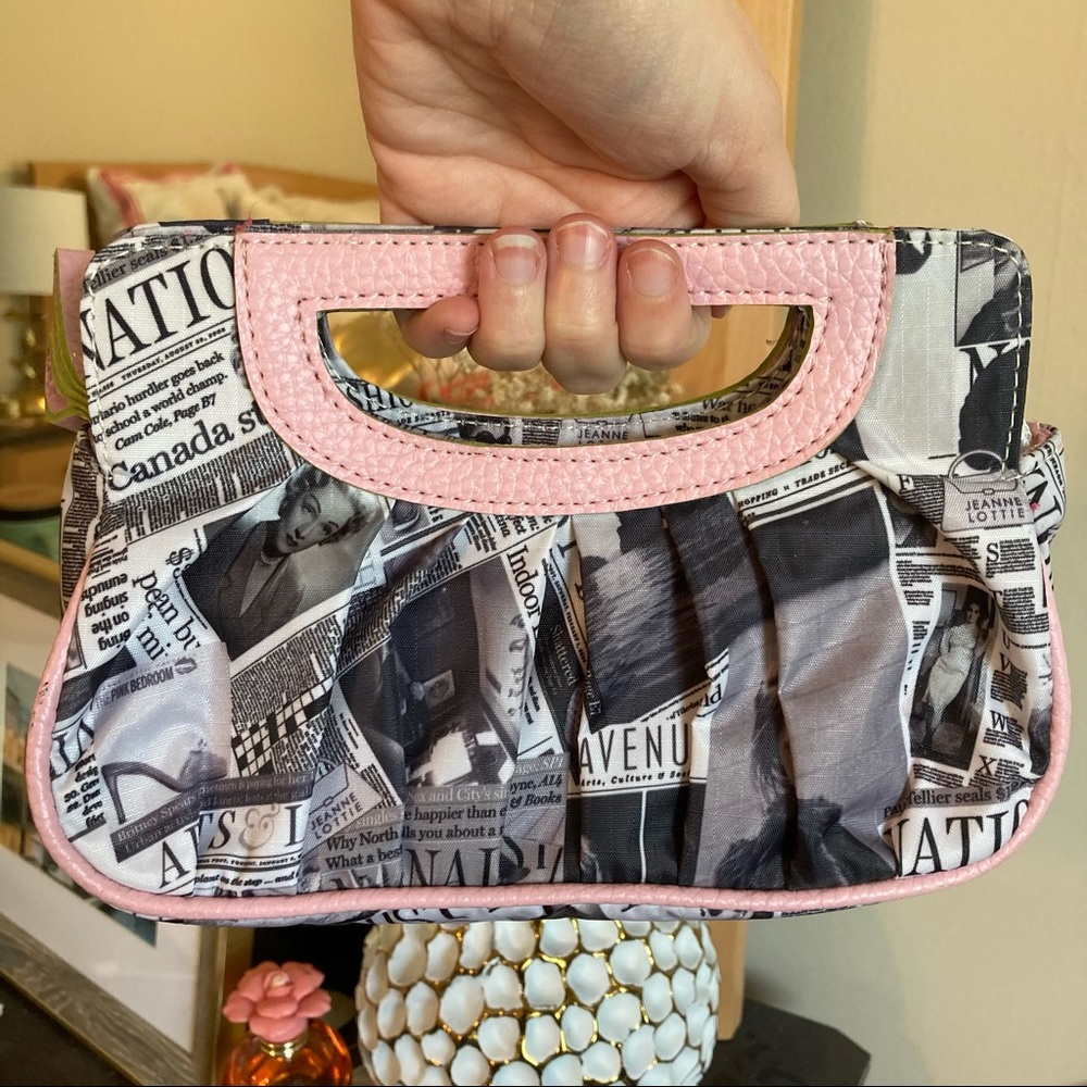 Newspaper Print Small Handbag